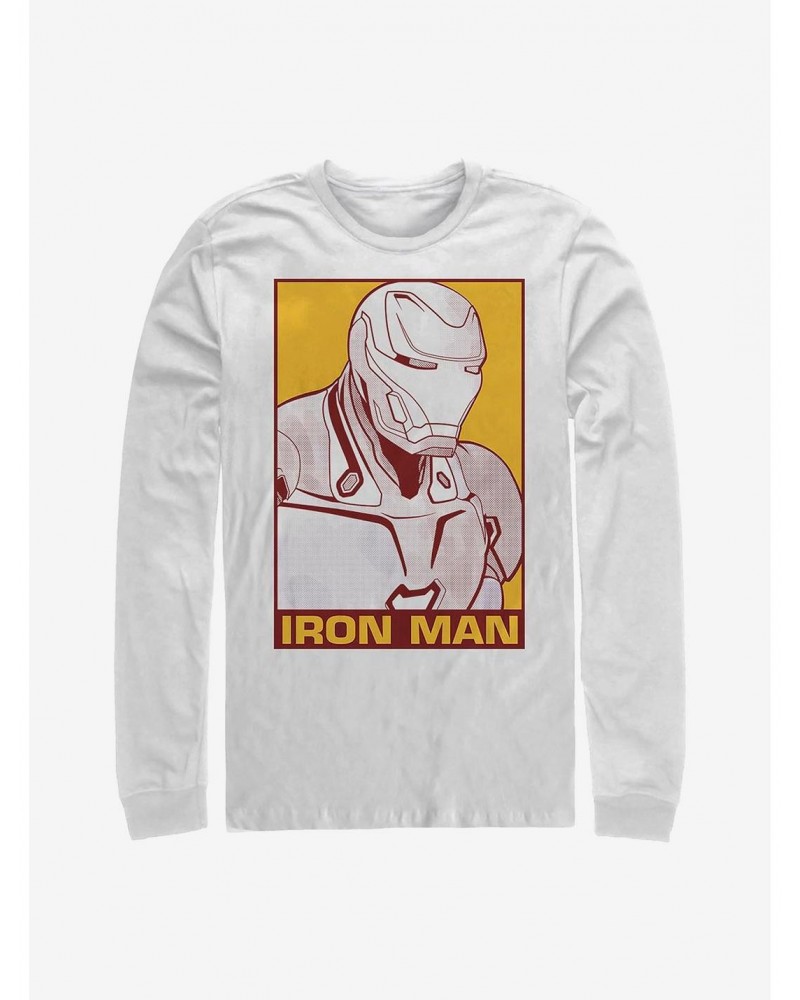 Marvel Iron Man Pop Art Poster Long-Sleeve T-Shirt $10.53 T-Shirts