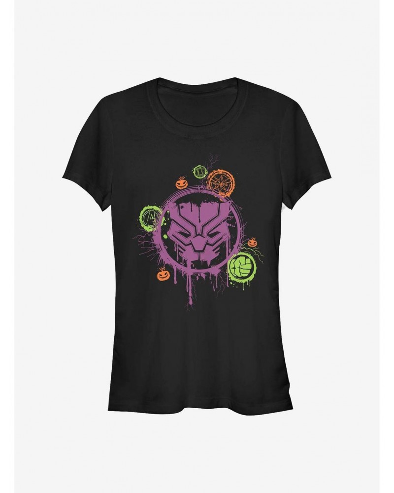 Marvel Avengers Panther Stencil Girls T-Shirt $11.70 T-Shirts