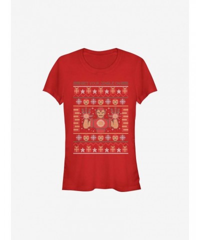 Marvel Iron Man Christmas Pattern Girls T-Shirt $7.97 T-Shirts