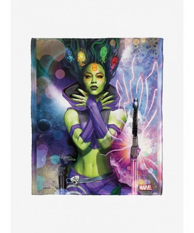 Marvel Guardians Of The Galaxy Beautiful Gamora Throw Blanket $21.56 Blankets