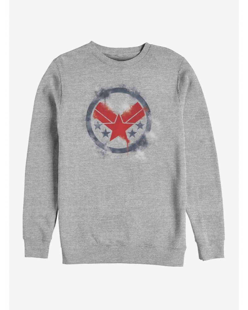 Marvel Avengers: Endgame War Machine Spray Logo Heathered Sweatshirt $17.71 Sweatshirts