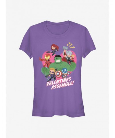 Marvel Avengers Valentines Assemble Girls T-Shirt $10.71 T-Shirts