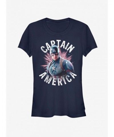 Marvel Avengers Endgame Captain America Burst Girls T-Shirt $9.21 T-Shirts