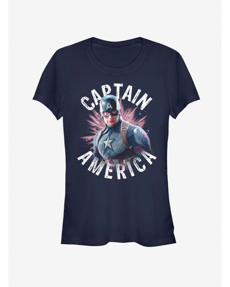 Marvel Avengers Endgame Captain America Burst Girls T-Shirt $9.21 T-Shirts