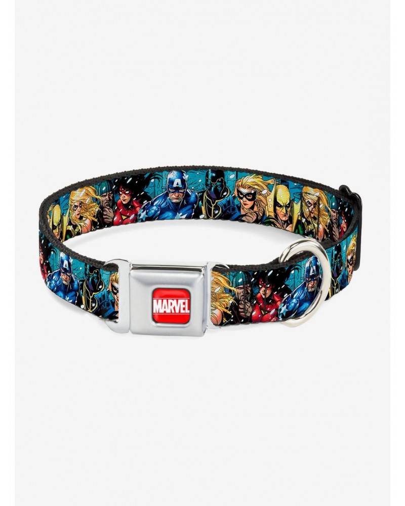 Marvel Avengers New Avengers Group Seatbelt Buckle Pet Collar $10.71 Pet Collars