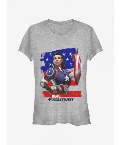 Marvel Captain America Hero Peggie Girls T-Shirt $8.47 T-Shirts