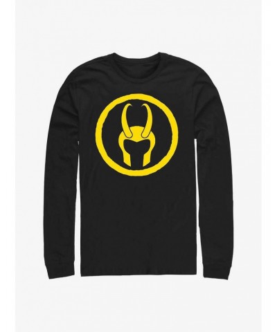 Marvel Loki Helmet Logo Long-Sleeve T-Shirt $13.16 T-Shirts