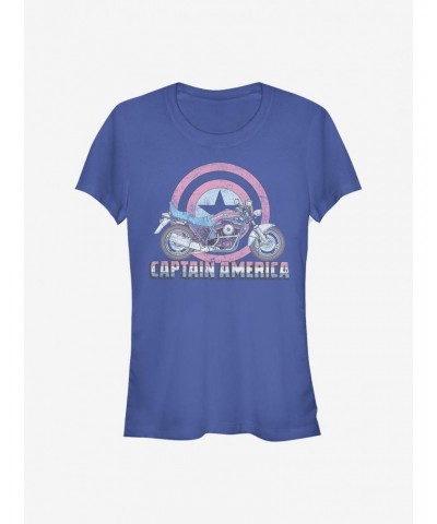 Marvel Captain America Caps Moto Girls T-Shirt $8.47 T-Shirts