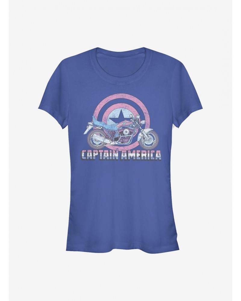 Marvel Captain America Caps Moto Girls T-Shirt $8.47 T-Shirts