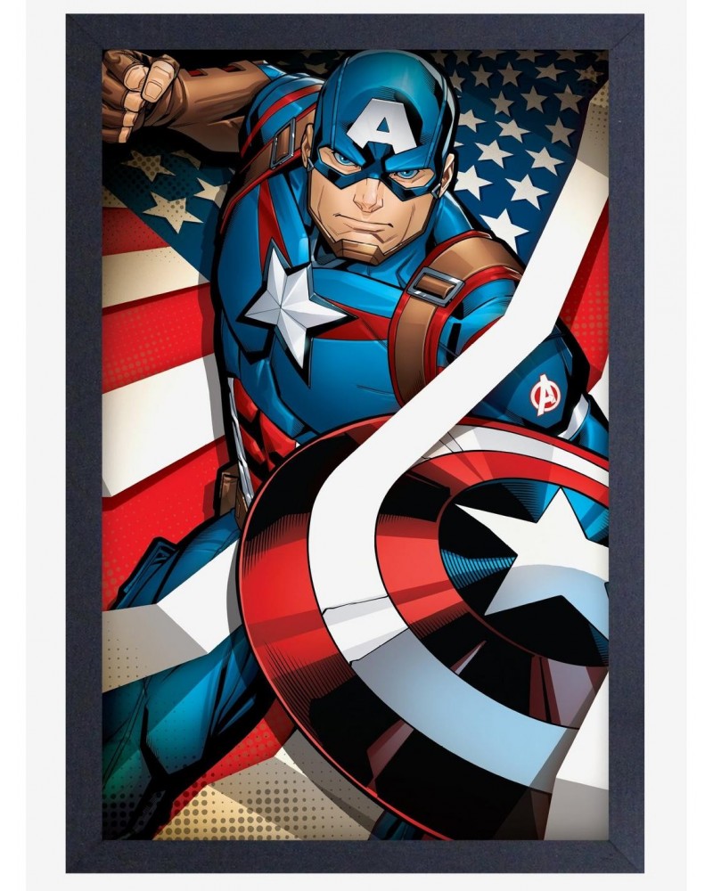 Marvel Captain America Flag Poster $9.71 Posters