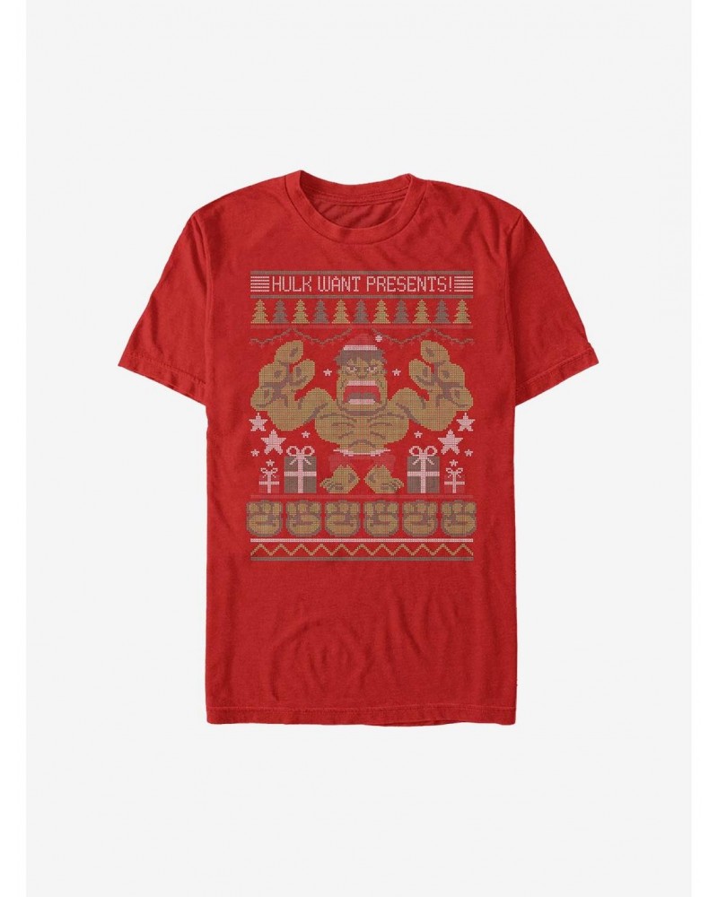 Marvel Hulk Want Presents Holiday T-Shirt $11.47 T-Shirts