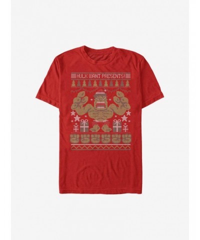 Marvel Hulk Want Presents Holiday T-Shirt $11.47 T-Shirts