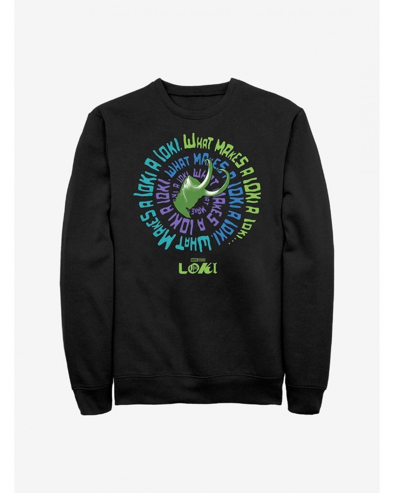 Marvel Loki What Makes A Loki Crew Sweatshirt $12.55 Sweatshirts