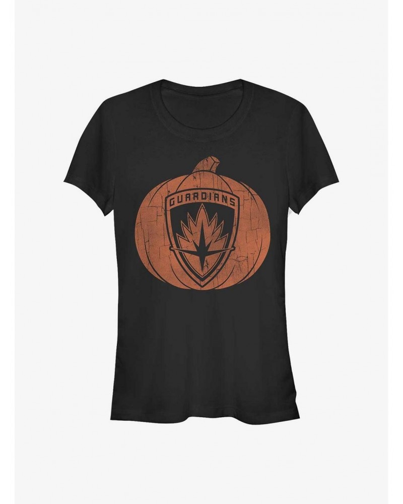 Marvel Guardians Of The Galaxy Guardians Pumpkin Girls T-Shirt $12.45 T-Shirts