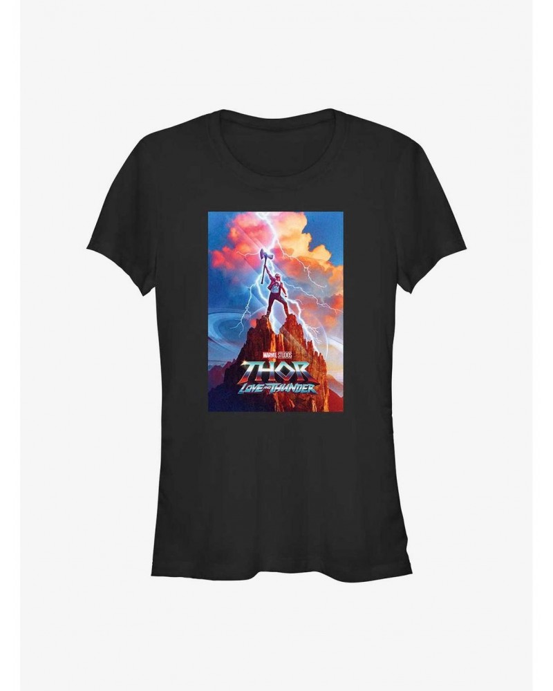 Marvel Thor: Love and Thunder Movie Poster Girls T-Shirt $12.45 T-Shirts