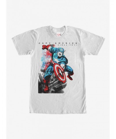 Marvel Captain America Watercolor Print T-Shirt $7.65 T-Shirts