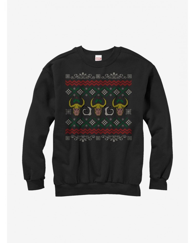 Marvel Loki Ugly Christmas Sweater Sweatshirt $12.55 Sweatshirts