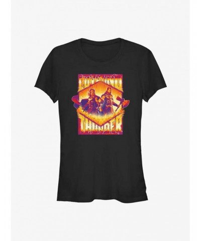Marvel Thor: Love and Thunder Two Thors Badge Girls T-Shirt $9.71 T-Shirts