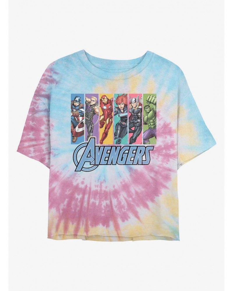 Marvel Avengers Unite Tie Dye Crop Girls T-Shirt $10.22 T-Shirts