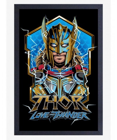 Marvel Thor Love And Thunder Masked Thor Framed Wood Wall Art $9.96 Merchandises