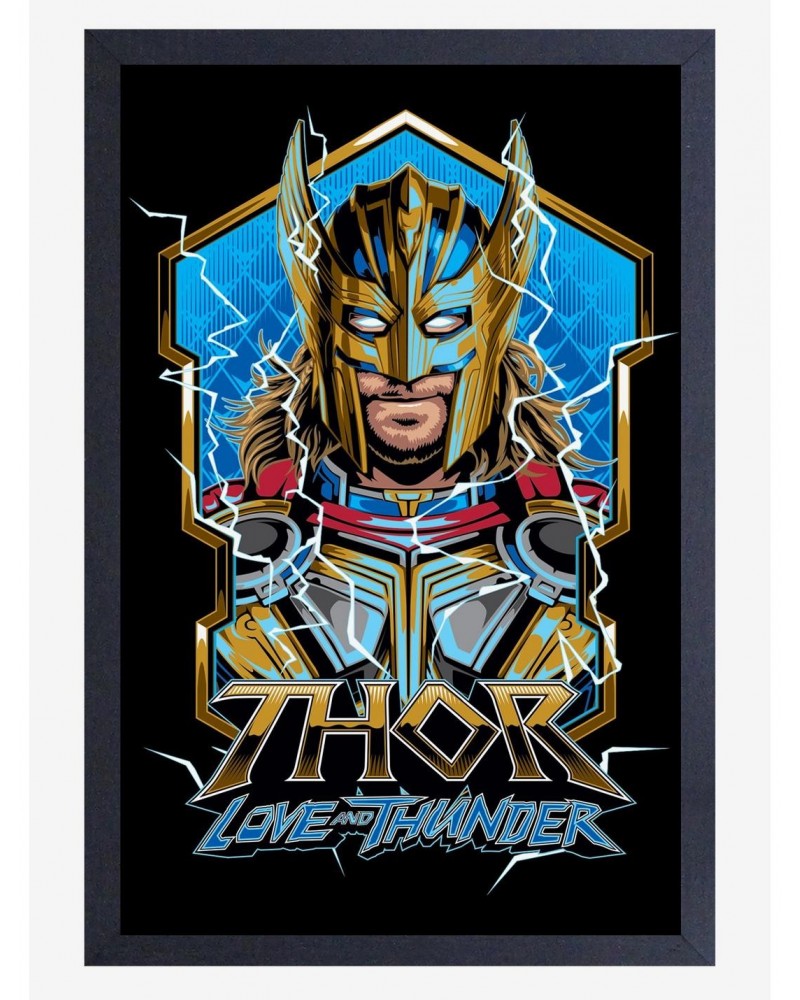 Marvel Thor Love And Thunder Masked Thor Framed Wood Wall Art $9.96 Merchandises