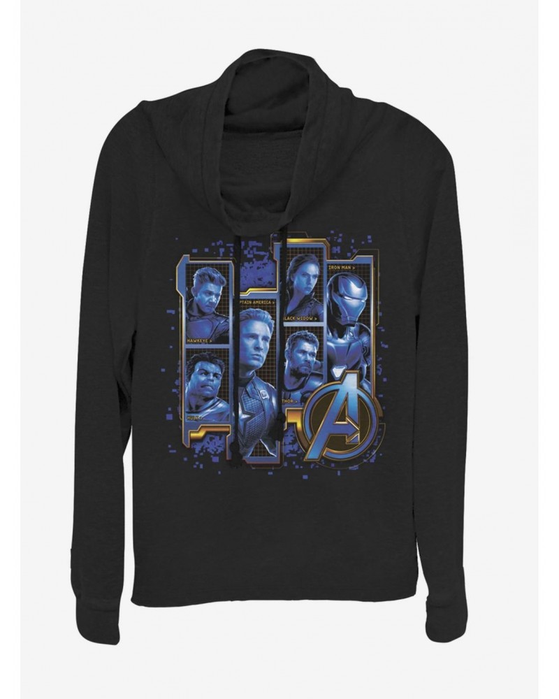 Marvel Avengers: Endgame Blue Box Up Cowlneck Long-Sleeve Girls Top $14.82 Tops