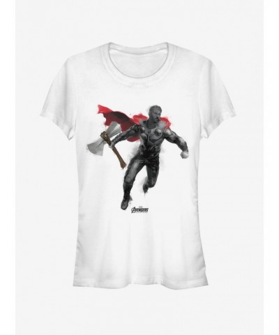 Marvel Avengers: Endgame Thor Paint Girls White T-Shirt $8.72 T-Shirts