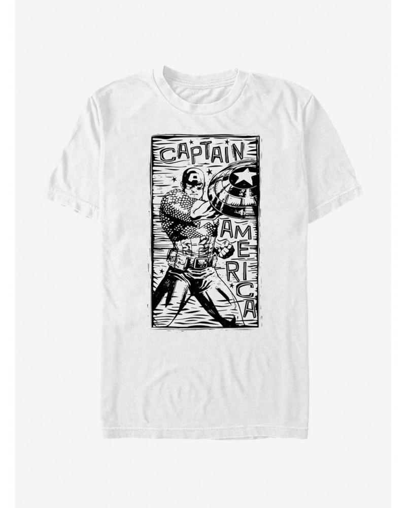 Marvel Captain America Stencil T-Shirt $7.41 T-Shirts