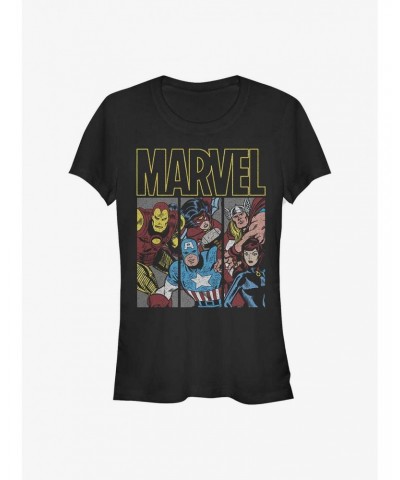 Marvel Avengers Vintage Superheroes Girls T-Shirt $10.46 T-Shirts