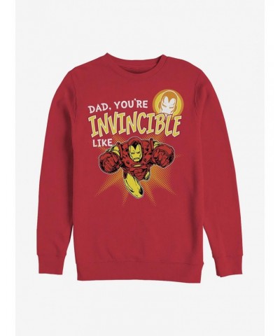 Marvel Iron Man Dad Invincible Like Iron Man Crew Sweatshirt $13.65 Sweatshirts