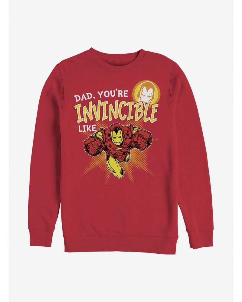 Marvel Iron Man Dad Invincible Like Iron Man Crew Sweatshirt $13.65 Sweatshirts