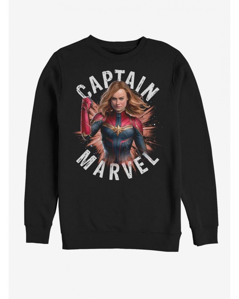 Marvel Avengers: Endgame Captain Marvel Burst Sweatshirt $18.08 Sweatshirts