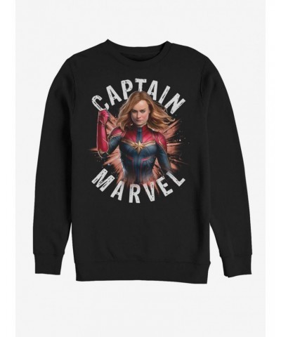 Marvel Avengers: Endgame Captain Marvel Burst Sweatshirt $18.08 Sweatshirts