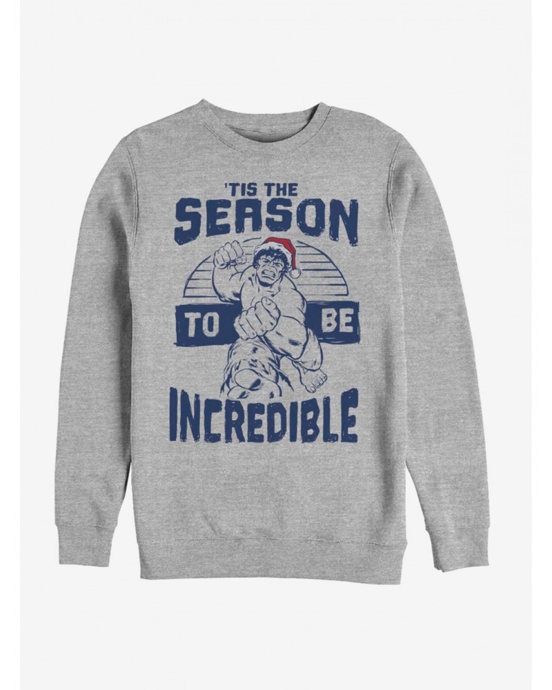 Marvel Hulk Incredible Season Holiday Crew Sweatshirt $13.28 Sweatshirts