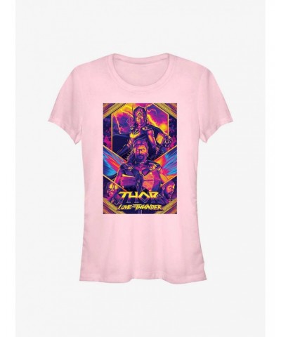 Marvel Thor: Love and Thunder Neon Poster Girls T-Shirt $9.71 T-Shirts