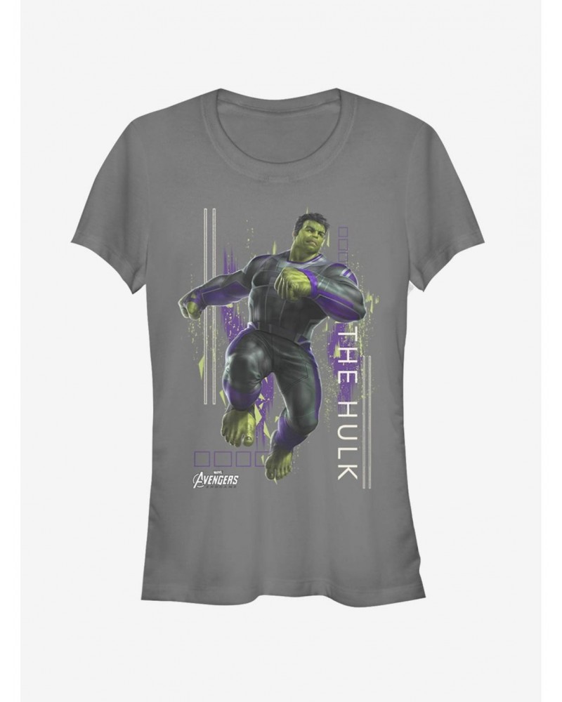 Marvel Avengers: Endgame Hulk Motion Girls Charcoal Grey T-Shirt $10.21 T-Shirts