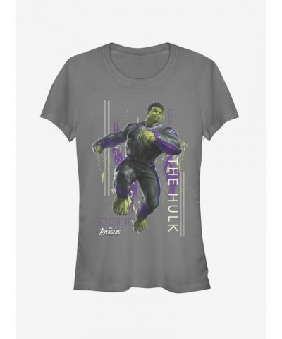 Marvel Avengers: Endgame Hulk Motion Girls Charcoal Grey T-Shirt $10.21 T-Shirts