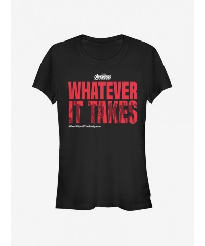 Marvel Avengers: Endgame Whatever It Takes Spoilers Girls T-Shirt $11.21 T-Shirts