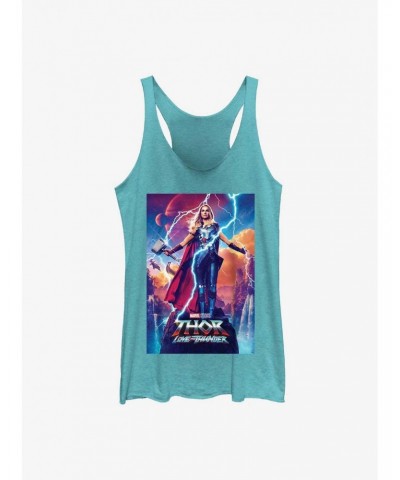 Marvel Thor: Love and Thunder Mighty Thor Movie Poster Girls Tank $9.07 Tanks