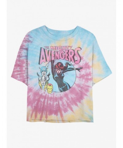 Marvel Avengers Mighty Avengers Tie Dye Crop Girls T-Shirt $11.03 T-Shirts