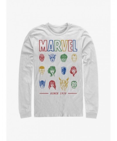 Marvel Avengers Faces Since 1939 Long-Sleeve T-Shirt $9.87 T-Shirts