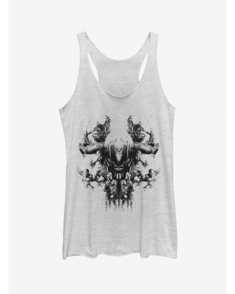 Marvel Avengers: Endgame Smoke Skull Girls White Heathered Tank Top $10.10 Tops