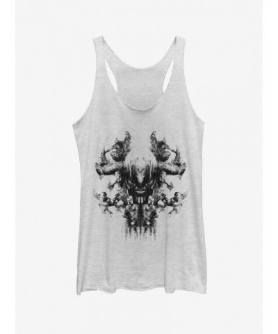 Marvel Avengers: Endgame Smoke Skull Girls White Heathered Tank Top $10.10 Tops