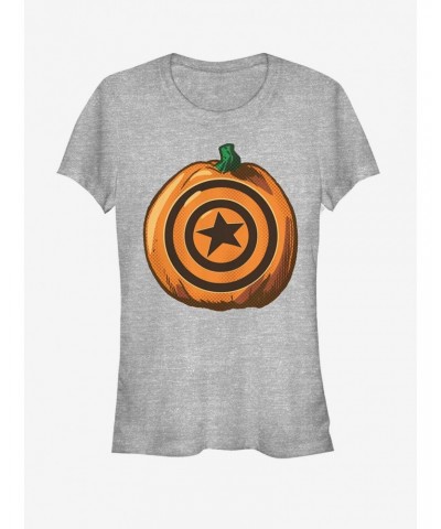 Marvel Halloween Captain America Shield Pumpkin Girls T-Shirt $7.97 T-Shirts