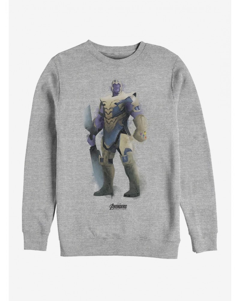 Marvel Avengers: Endgame Thanos Paint Heathered Sweatshirt $18.45 Sweatshirts