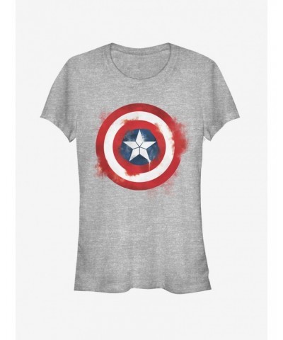 Marvel Avengers: Endgame Captain America Spray Logo Girls Heathered T-Shirt $12.45 T-Shirts