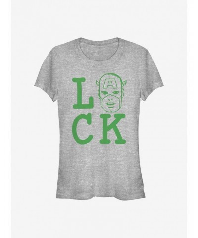 Marvel Captain America Captain Of Luck Girls T-Shirt $7.97 T-Shirts