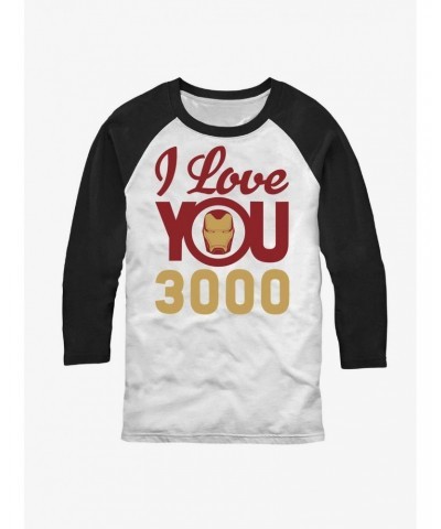 Marvel Avengers Iron Man I Love You 3000 Raglan T-Shirt $8.96 T-Shirts