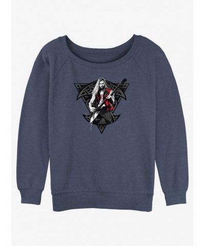 Marvel Thor: Love and Thunder Rocker Viking Girls Slouchy Sweatshirt $13.28 Sweatshirts
