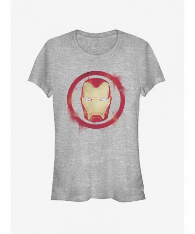 Marvel Avengers: Endgame Iron Man Spray Logo Girls Heathered T-Shirt $10.71 T-Shirts